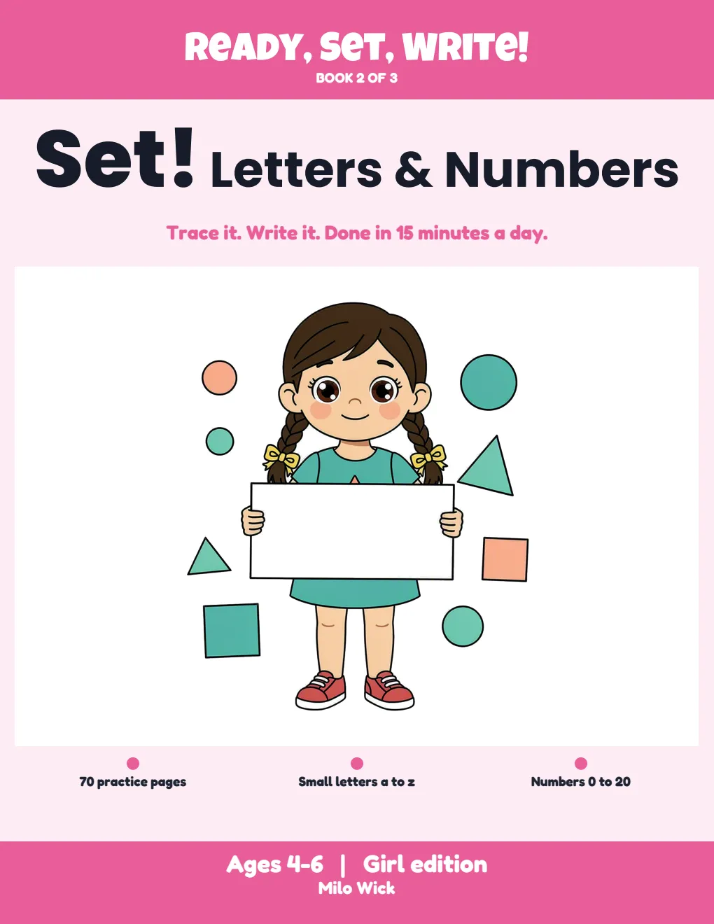 Front cover of Set! Letters & Numbers, girl edition